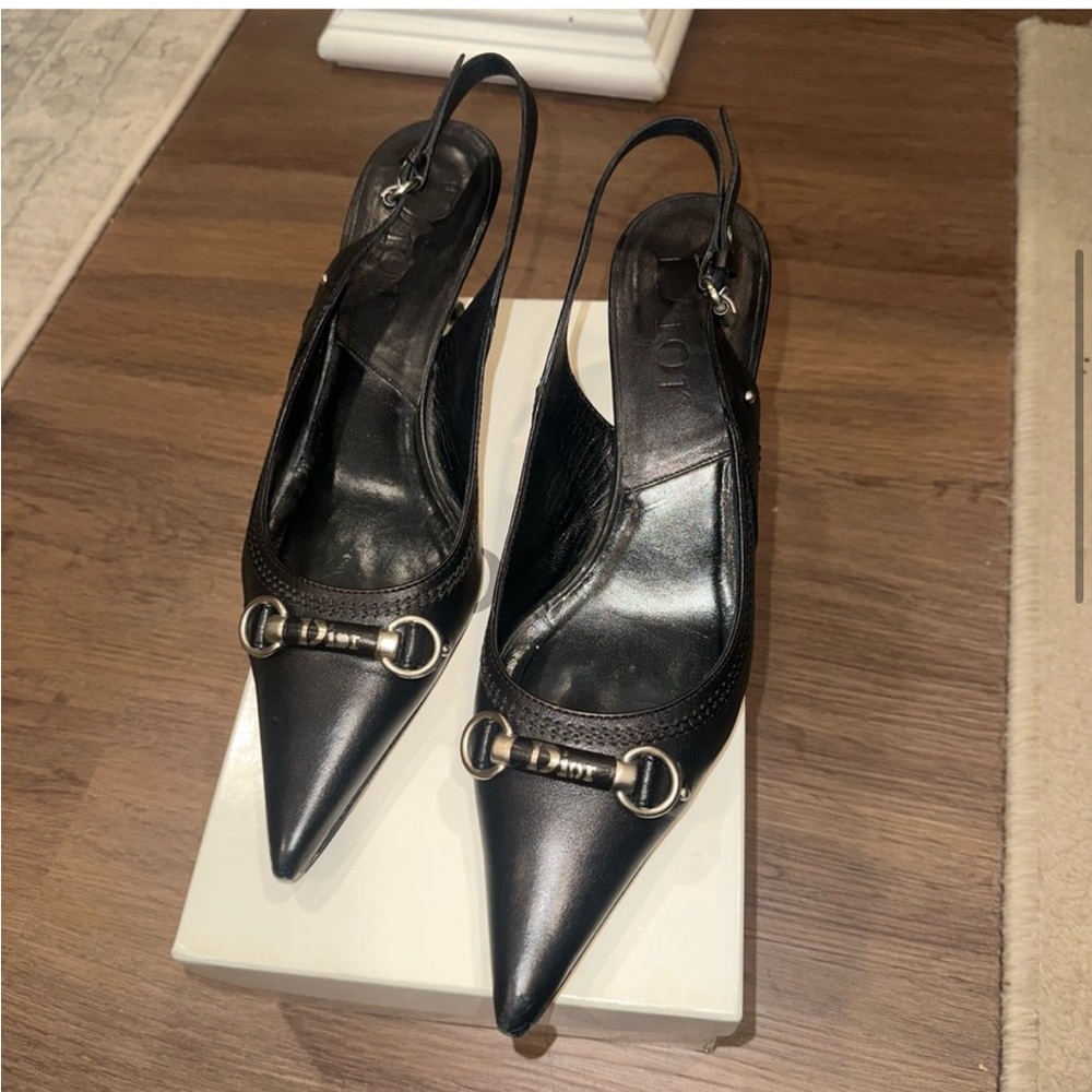 💯 Authentic Vintage Christian Dior Kitten Slingback Heels RARE Y2K